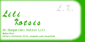 lili kotsis business card